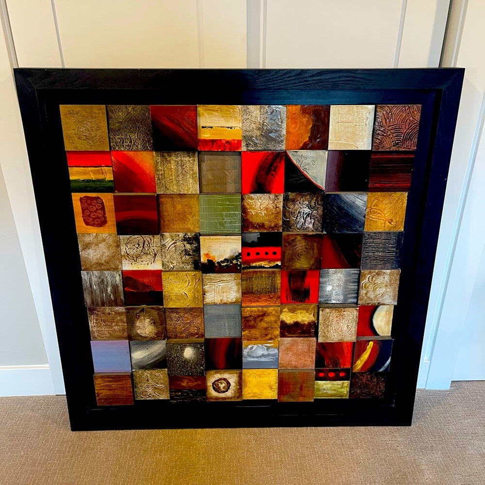 45”x45” 3D Abstract Art.  Made from real wood